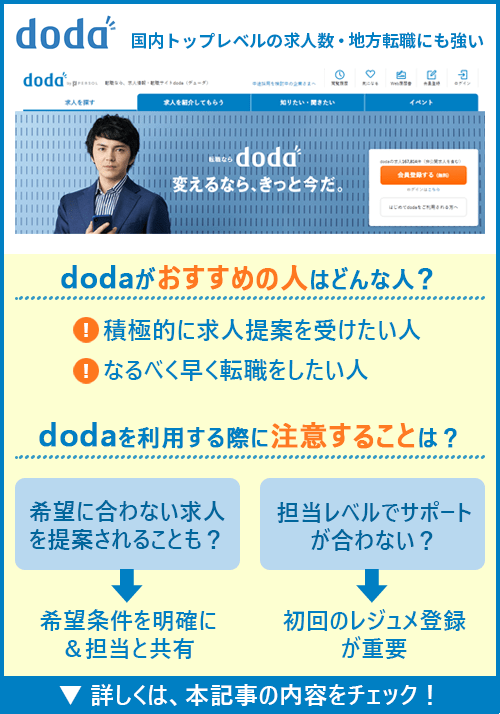 dodaがおすすめの人は？　■利用者の評判・口コミ　■メリット・デメリット　■活用のポイント