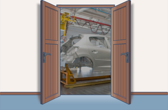 イメージ図：自動車工場の生産ライン