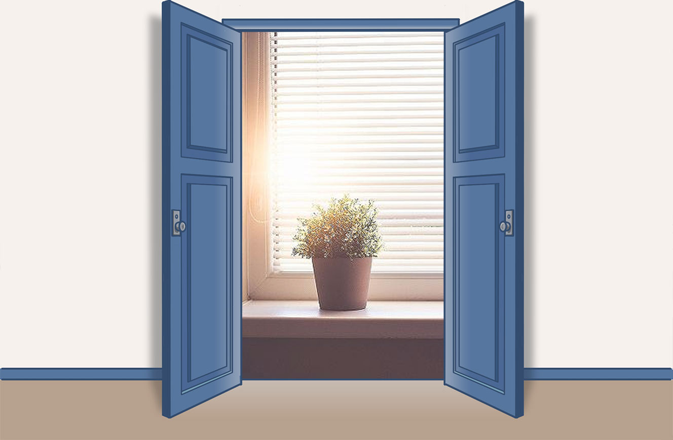 イメージ図：窓際の観葉植物