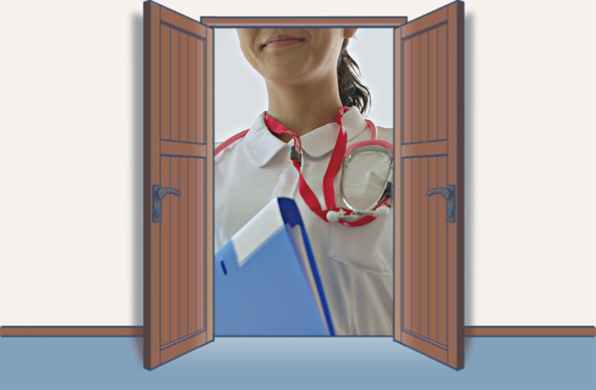 イメージ図：看護師として働く女性