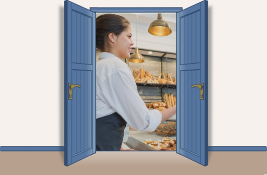 イメージ図：パン屋で働く女性