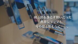 飛ぶ鳥を落とす勢いだった携帯ショップも、今や見る影もなく──。