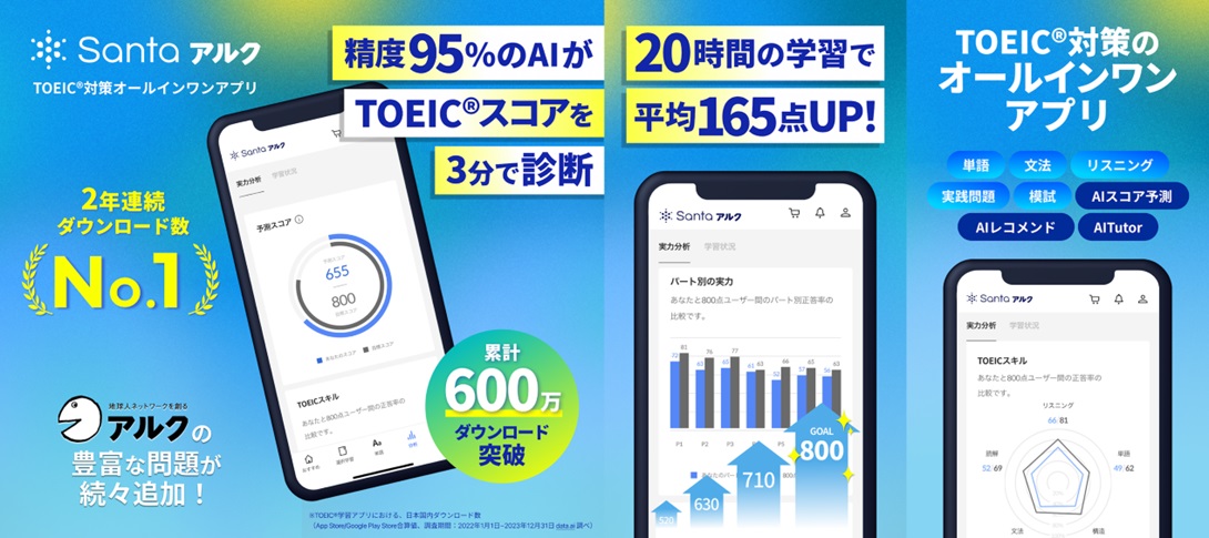 Santaアルクの特徴と評判・おすすめの使い方を紹介｜少ない学習