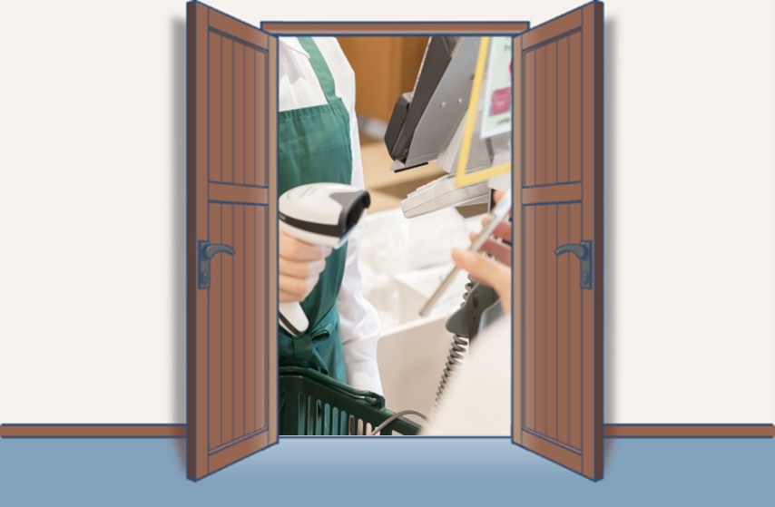 カフェで働くバリスタの作業風景